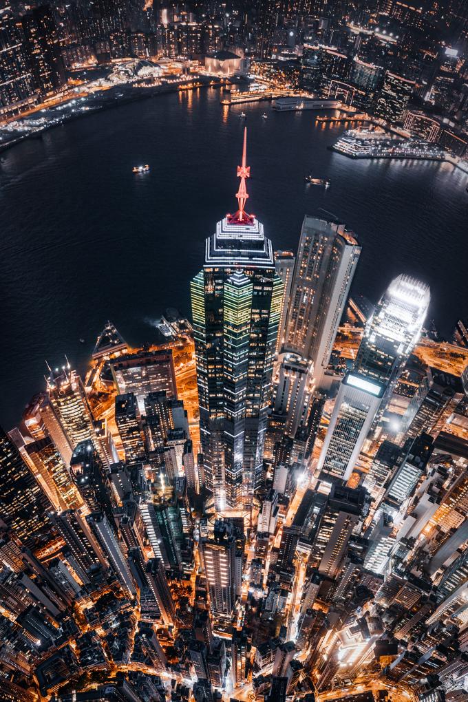 香港城市景观（2019年3月27日摄，无人机照片）。